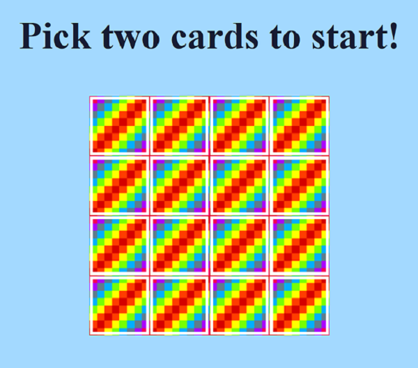 Picture of a memory card game